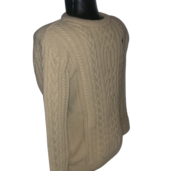 Father Sons Cream Colored Cable Knit Mens Sweater M - Picture 4 of 6